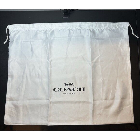 Coach NY XL 19" x 23" Silky White Drawstring Purse Tote Dust Cover Storage Bag - Picture 1 of 6